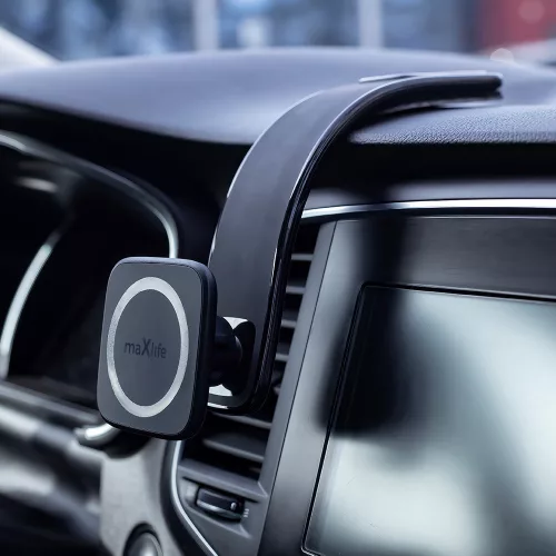Maxlife univerzális műszerfalra helyezhető mágneses autós tartó - Maxlife MXCH-15 Magnetic Car Holder - fekete