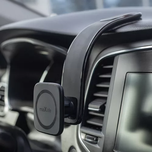 Maxlife univerzális műszerfalra helyezhető mágneses autós tartó - Maxlife MXCH-15 Magnetic Car Holder - fekete