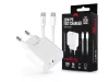 Maxlife MXTC-06 PD+QC 20W hálózati gyorstöltő adapter Type-C + Type-C/Type-C kábel - fehér