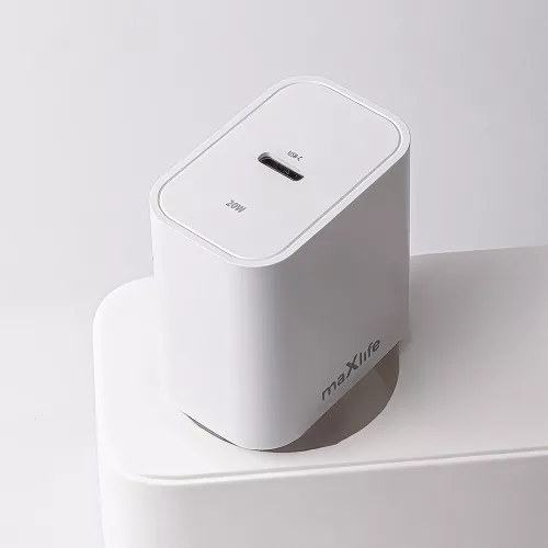 Maxlife MXTC-06 PD+QC 20W gyorstöltő adapter Type-C + Type-C/Lightning kábel - fehér