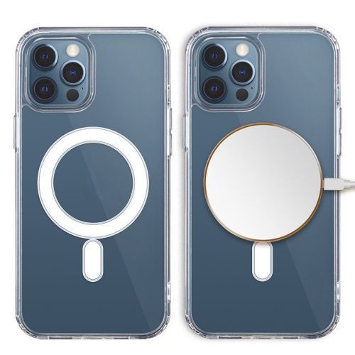 Apple iPhone 16 szilikon hátlap - Anti Shock MagSafe - átlátszó