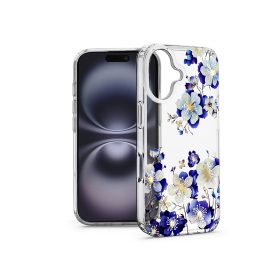   Haffner IMD Floral szilikon tok - Apple iPhone 16 - átlátszó