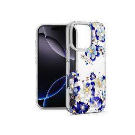   Haffner IMD Floral szilikon tok - Apple iPhone 16 Pro Max - átlátszó