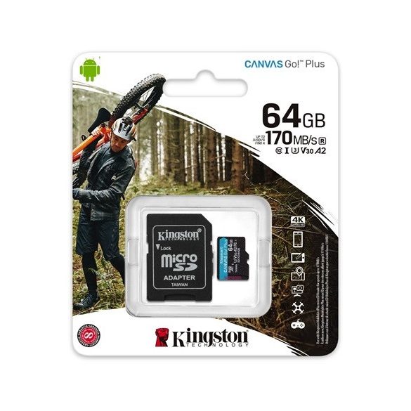 Kingston SDCG3/64GB memóriakártya + adapter