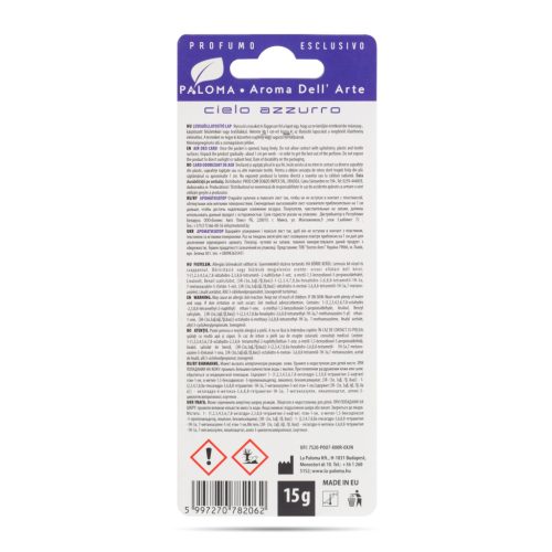Paloma Illatosító Paloma Aroma Del 'Arte Cielo Azzuro (P82062)
