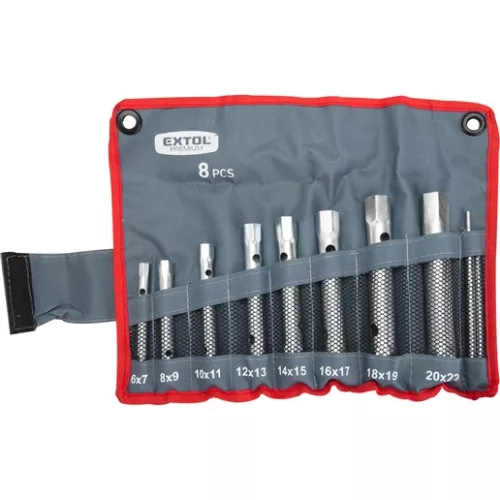 Extol Premium 8816370 csőkulcs készlet, 10db (8 csőkulcs+2 hajtóvas), crv., 6-22mm