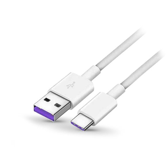 USB - USB Type-C gyári adat- és töltőkábel 100 cm-es vezetékkel - Huawei        AP71/AP81 SuperCharge Type-C 3.1 - 5A - fehér (ECO csomagolás)