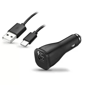   Samsung gyári USB szivargyújtós töltő + USB - Type-C kábel - 5V/2A - EP-LN915U +EP-DG970BBE Adaptive Fast Charging - fekete  (ECO csomagolás)