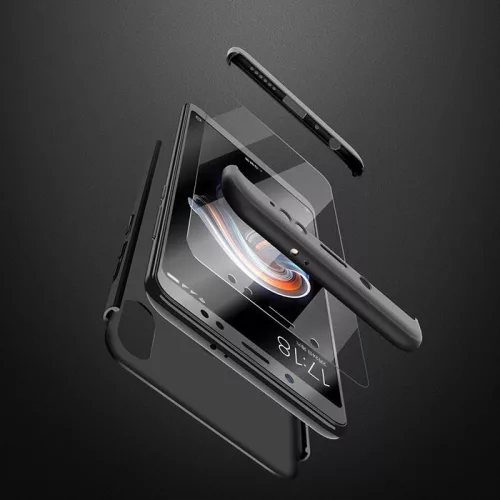 Samsung A605 Galaxy A6 Plus (2018) hátlap - GKK 360 Full Protection 3in1 - fekete