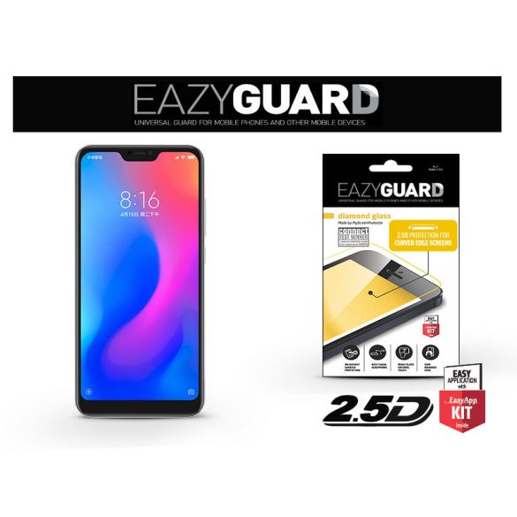 Xiaomi Mi A2 Lite gyémántüveg képernyővédő fólia - Diamond Glass 2.5D Fullcover - fekete