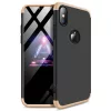 Apple iPhone XS Max hátlap - GKK 360 Full Protection 3in1 - fekete/arany