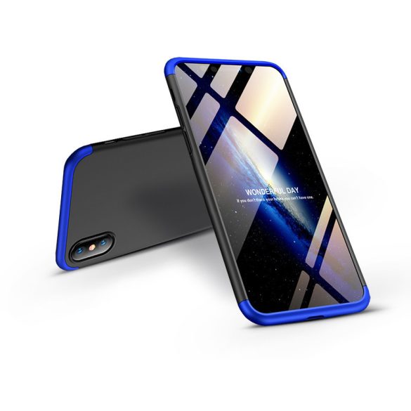Apple iPhone XS Max hátlap - GKK 360 Full Protection 3in1 - fekete/kék