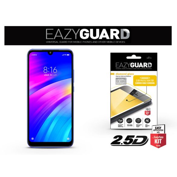 Xiaomi Redmi 7 gyémántüveg képernyővédő fólia - Diamond Glass 2.5D Fullcover - fekete