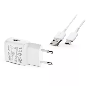   Samsung gyári USB hálózati töltő adapter + USB Type-C adatkábel - 5V/2A -       EP-TA200EWE + EP-DN930 Type-C - fehér (ECO csomaglás)