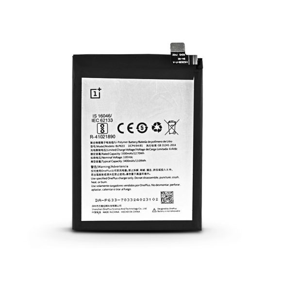 OnePlus 3T (A3010) gyári akkumulátor - Li-polymer 3400 mAh - BLP633 (ECO csomagolás)