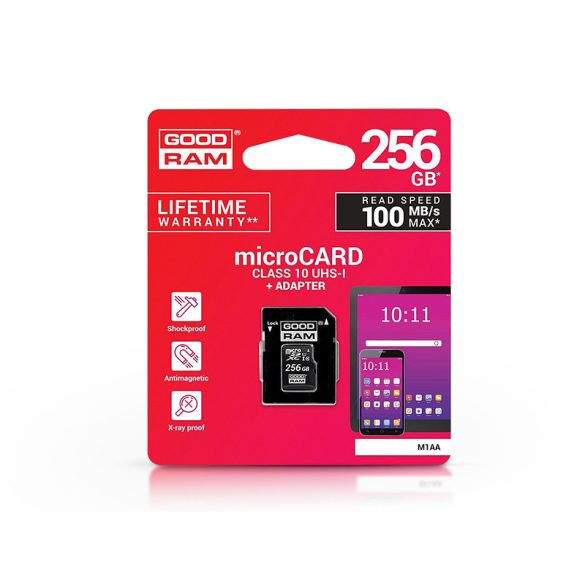 256 GB microSDXC™ UHS-I U1 Class 10 memóriakártya 100/10 + SD adapter