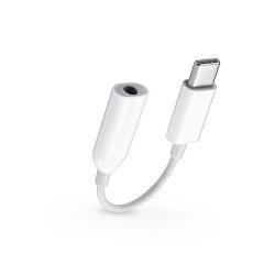   Xiaomi gyári Type-C - 3,5 mm jack adapter - fehér - (ECO csomagolás)