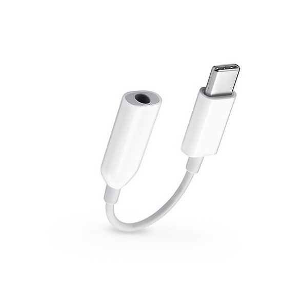 Xiaomi gyári Type-C - 3,5 mm jack adapter - fehér - (ECO csomagolás)