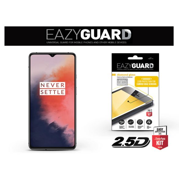 OnePlus 7T gyémántüveg képernyővédő fólia - Diamond Glass 2.5D Fullcover - fekete