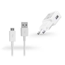   Samsung gyári USB hálózati töltő adapter + micro USB kábel - 5V/2A - EP-TA12EWE + ECB-DU68WE - fehér (ECO csomaglás)