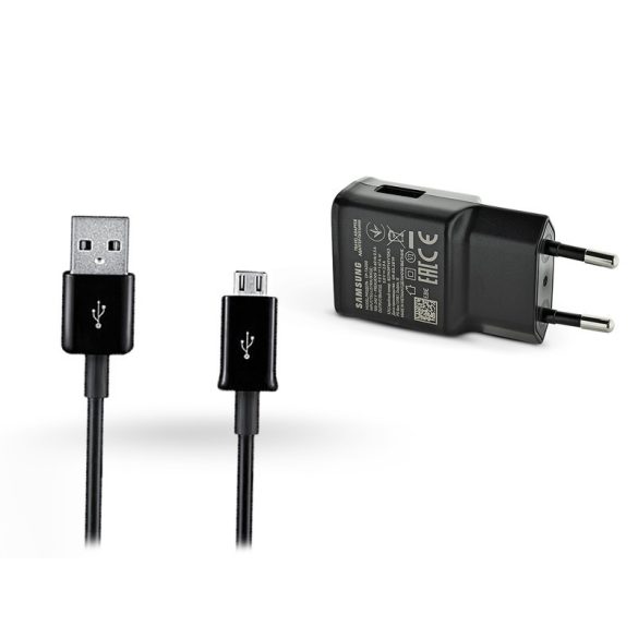 Samsung gyári USB hálózati töltő adapter + micro USB adatkábel - 5V/2A -        EP-TA200EBE + ECB-DU5ABE fekete (ECO csomaglás)