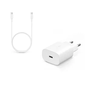   Samsung gyári hálózati töltő adapter Type-C bemenettel + Type-C - Type-C kábel -5V/3A - EP-TA800EWE PD3.0 + EP-DA705BWE - fehér (ECO csomaglás)