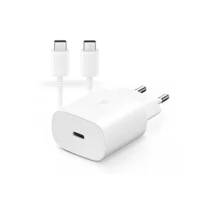   Samsung gyári Type-C hálózati töltő adapter + Type-C adat- és töltőkábel - 5V/3A- EP-TA800EWE PD3.0 + EP-DG977BWE - fehér (ECO csomaglás)