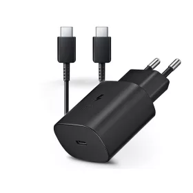   Samsung gyári hálózati töltő adapter Type-C bemenettel + Type-C - Type-C kábel -5V/3A - EP-TA800EBE PD3.0 + EP-DG977BBE - fekete (ECO csomagolás)