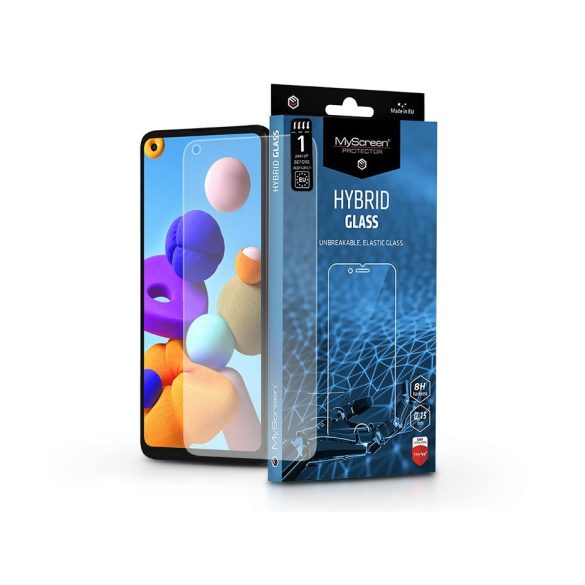 Samsung A217F Galaxy A21s rugalmas üveg képernyővédő fólia - MyScreen Protector Hybrid Glass - átlátszó