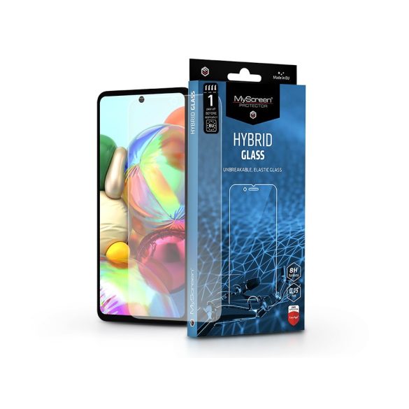 Samsung A715F Galaxy A71 rugalmas üveg képernyővédő fólia - MyScreen Protector  Hybrid Glass - átlátszó