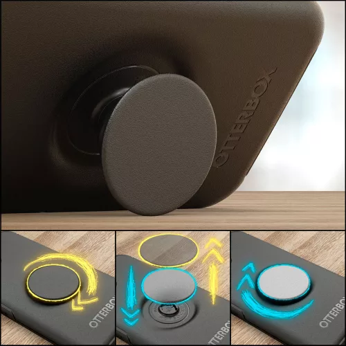 Apple iPhone 12 Pro Max védőtok - OtterBox Symmetry Popsockets - fekete