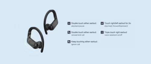 QCY Bluetooth sztereó TWS sport headset v5.0 + töltő dokkoló - QCY T6 TWSSport Bluetooth Earbuds - fekete