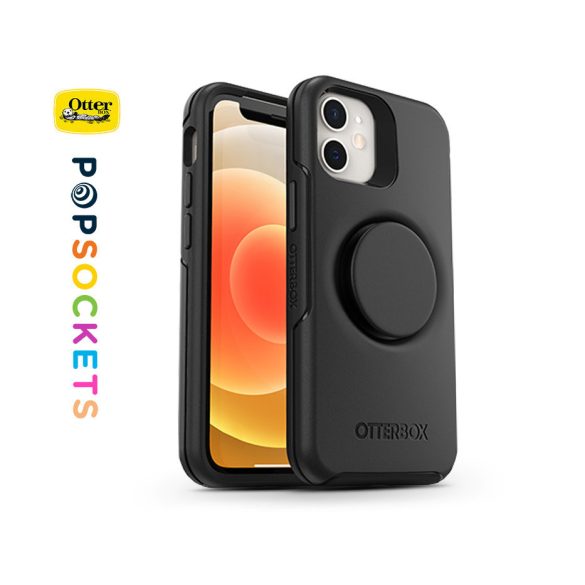 Apple iPhone 12 Mini védőtok - OtterBox Symmetry Popsockets - fekete