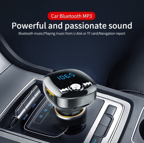 Extreme Bluetooth FM-transmitter/szivargyújtó töltő - USB QC3.0 + microSD / TF-kártya / Pendrive olvasó - Extreme BC40Q - fekete