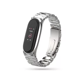   Xiaomi Mi Smart Band 5/Mi Smart Band 6 aktivitásmérőhöz fém szíj rozsdamentes acélból - ezüst