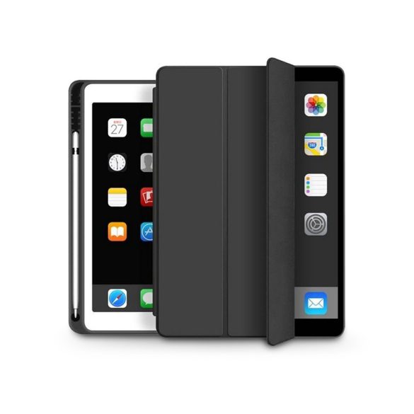 Apple iPad Air 4 (2020)/iPad Air 5 (2022) 10.9 tablet tok (Smart Case) on/off   funkcióval, Apple Pencil tartóval - Tech-Protect - fekete (ECO csomagolás)