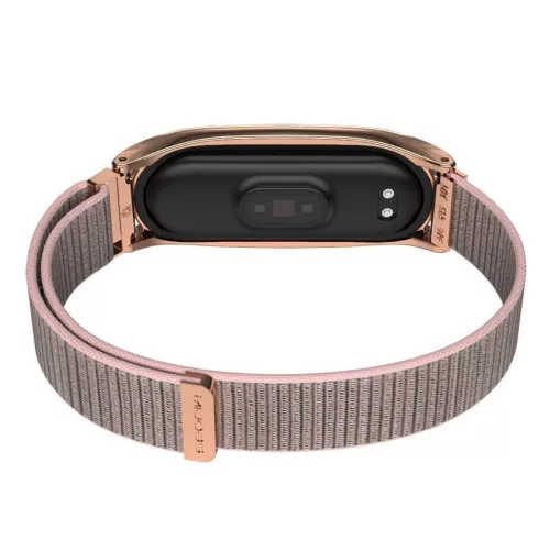 Xiaomi Mi Smart Band 5/Mi Smart Band 6 aktivitásmérőhöz csuklópánt - Nylon - rose gold
