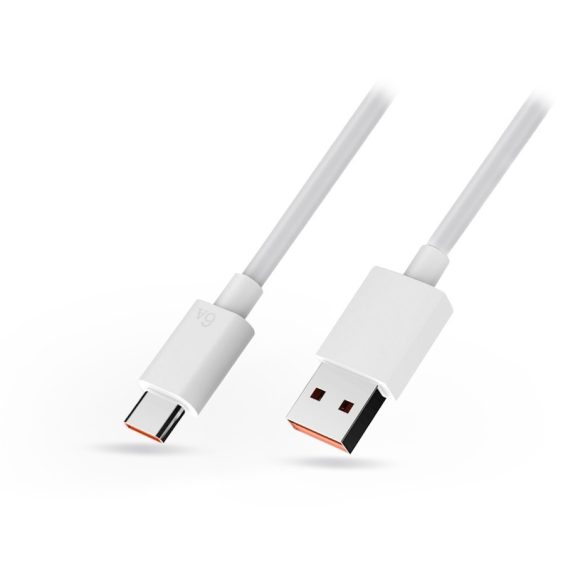 USB - USB Type-C gyári adat- és töltőkábel 100 cm-es vezetékkel - Huawei H2043  SuperCharge Type-C - 6A - fehér (ECO csomagolás)