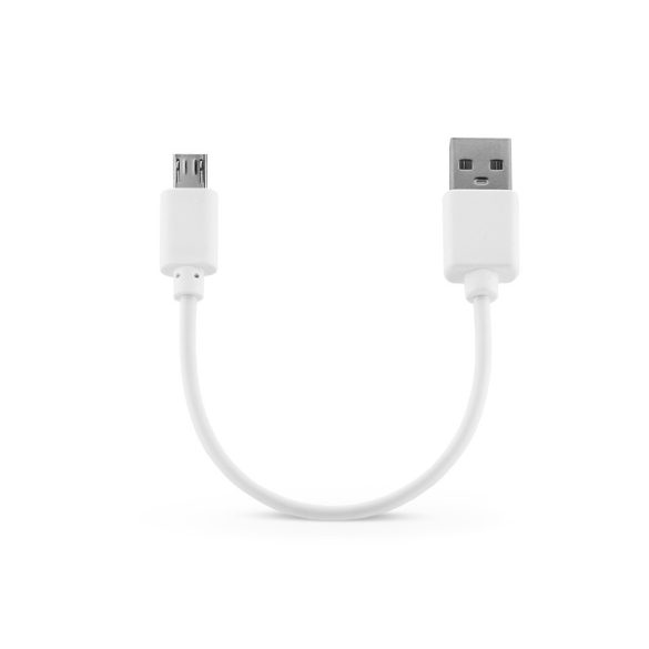 USB - micro USB töltőkábel 15 cm-es vezetékkel - fehér (ECO csomagolás)