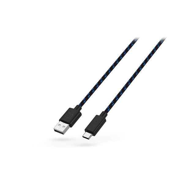 Venom USB-A - USB Type-C töltőkábel 1 m-es vezetékkel - fekete/kék - ECO        csomagolás