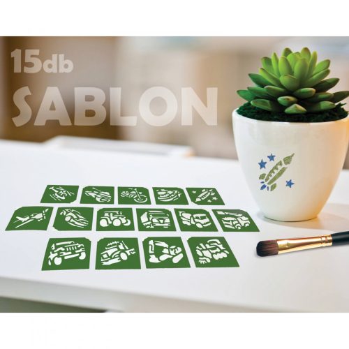 Sablon szett - járművek - 15 db-os (TY50155)