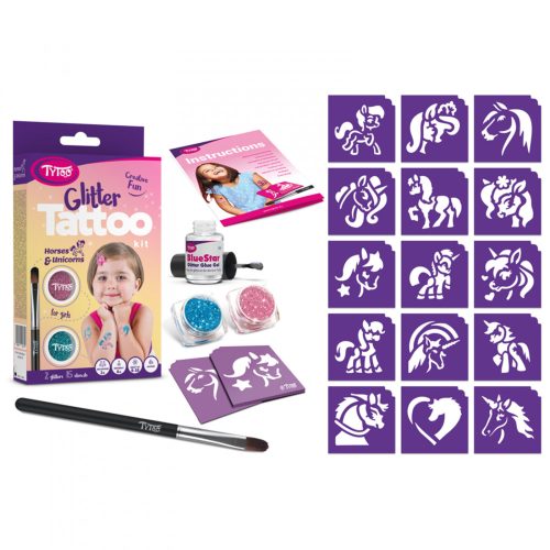 Tytoo lovak és unikornisok csillámtetoválás szett (TY50179)