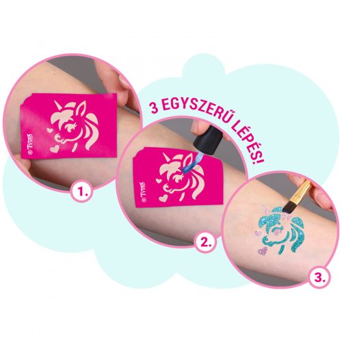Tytoo lovak és unikornisok csillámtetoválás szett (TY50179)
