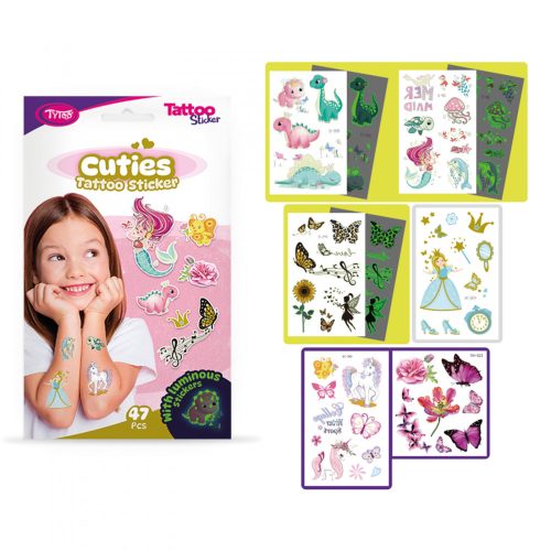 Tytoo Cuties tetoválás matrica szett - 47 db / csomag (TY50273)