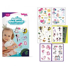   Tytoo Angyalok és pónik tetoválás matrica szett - 51 db / csomag (TY50275)