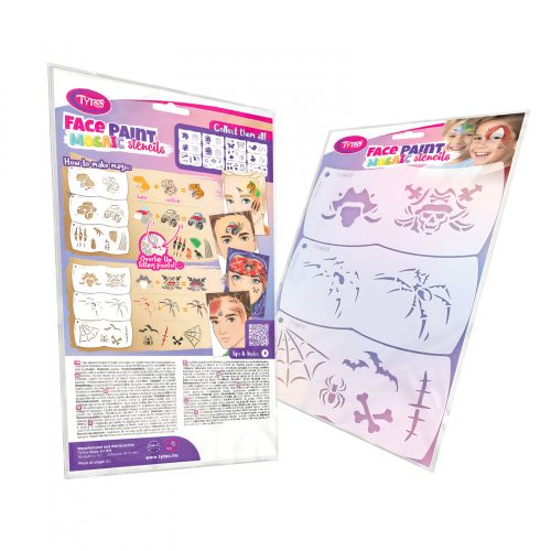 Tytoo Mosaic Arcfestő Sablon - kalóz - pók - 3 db / csomag (TY50560)