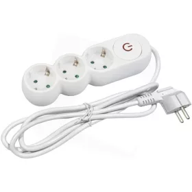   Entac ESERS1.5G3-3-SW design elosztó 3 foglalat kapcsolóval 3m 3g1,5
