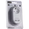 Entac EPAG-1EE-2USB-W hálózati adapter 1 földelt aljzat és 2 usb (össz. 2.1a) fehér
