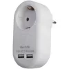 Entac EPAG-1EE-2USB-W hálózati adapter 1 földelt aljzat és 2 usb (össz. 2.1a) fehér