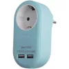 Entac EPAG-1EE-2USB-B hálózati adapter 1 földelt aljzat és 2 usb (össz. 2.1a) kék